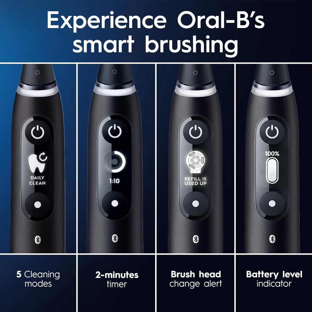 Oral-B iO Series 6 Elektryczna szczoteczka do zębów z widocznym czujnikiem ciśnienia, ochrona dziąseł, 2-minutowy timer, 5 ustawień czyszczenia, 1 główka szczoteczki do zębów: