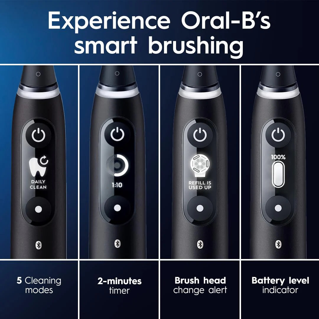 Oral-B iO Series 6 Elektryczna szczoteczka do zębów z widocznym czujnikiem ciśnienia, ochrona dziąseł, 2-minutowy timer, 5 ustawień czyszczenia, 1 główka szczoteczki do zębów: