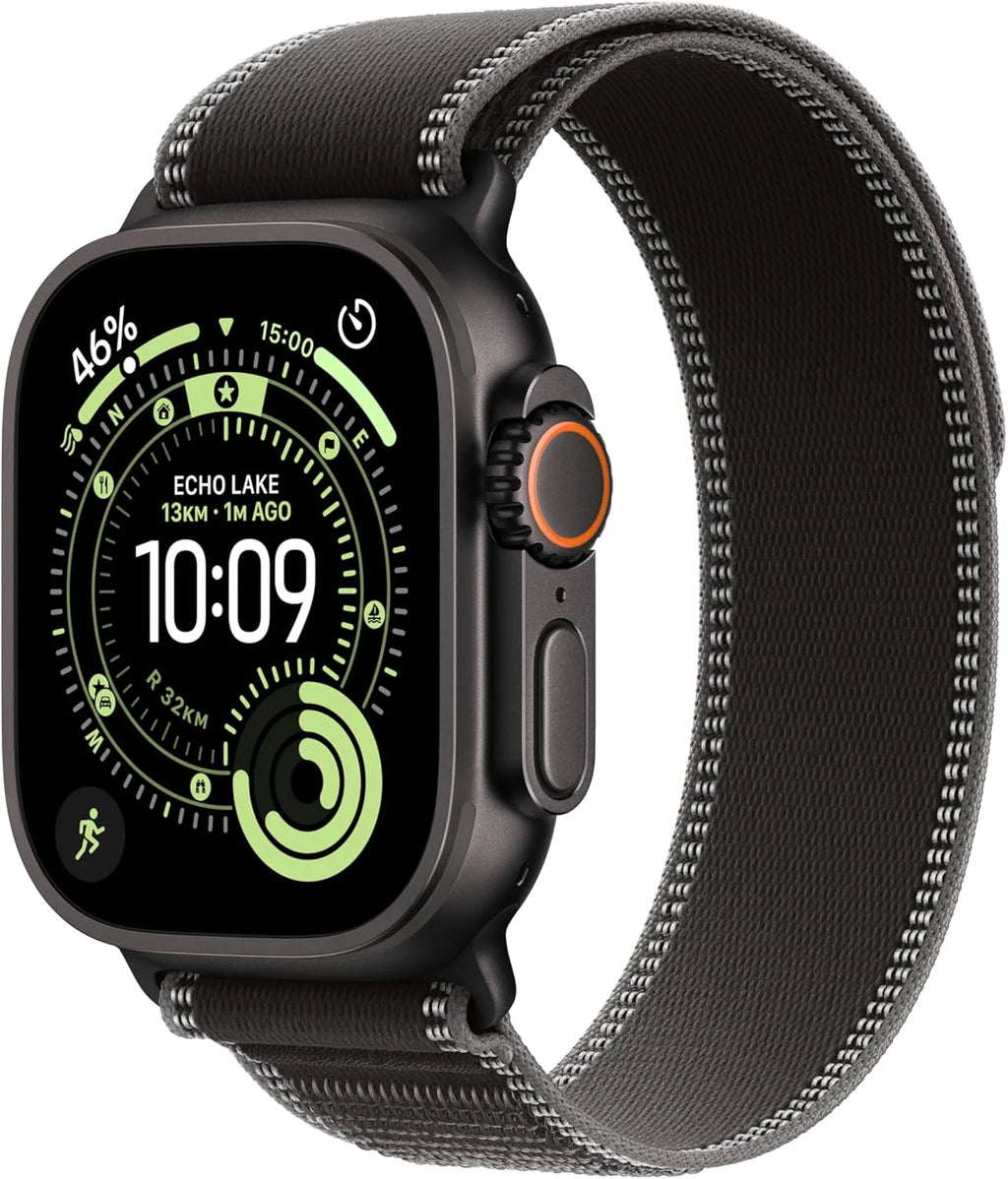 Apple Watch Ultra 3 GPS + Cellular 49 mm, najwyższej klasy zegarek do biegania i innych sportów z wytrzymałą kopertą z tytanu kolor czarny + Alpine Loop kolor czarny - M