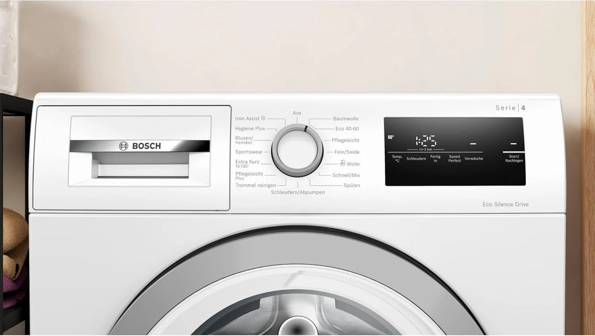 Bosch Hausgeräte WAN28127 seria 4 pralka, 8 kg, 1400 obr./min, Iron Assist: para do rozcinania; klasa energetyczna A; Active Water Plus: maksymalna oszczędność energii i wody; Speed Perfect