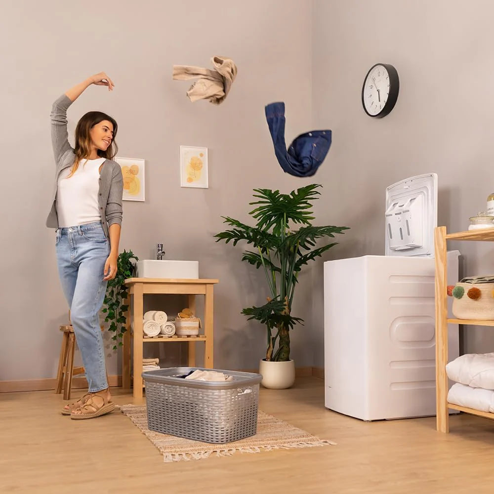 Cecotec Pralka ładowana powyżej 8 kg Bolero Dresscode Top Max 80 Inverter A. 1900 W, 1300 obr./min, 16 programów, silnik inwerterowy Plus, funkcja pary, klasa A