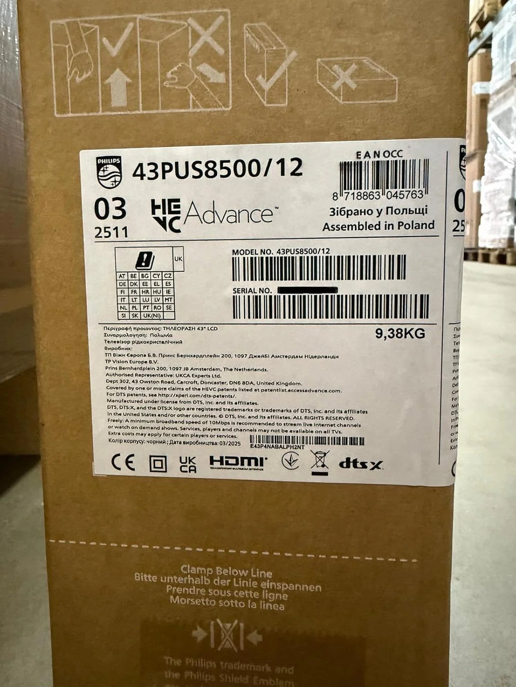 Philips Ambilight 43PUS8500 4K LED Smart TV - 43-calowy ekran z platformą Pixel Precise Ultra HD, Titan OS i dźwięk Dolby Atmos, kompatybilny z Alexa i Google Voice Assistant