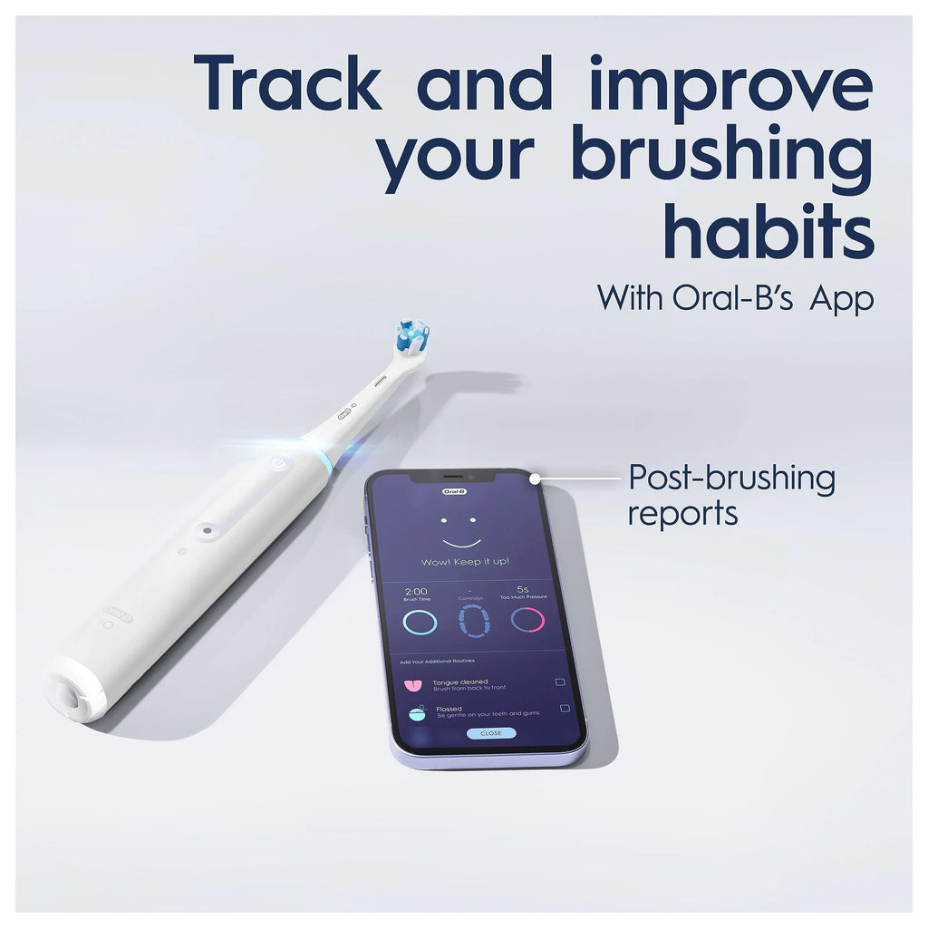 Oral-B iO4 Elektryczne szczoteczki do zębów dla dorosłych, elektryczna szczoteczka do zębów Oral B, 1 głowica szczoteczki do zębów, 4 tryby z wybielaniem zębów, elektryczna szczoteczka do zębów dla