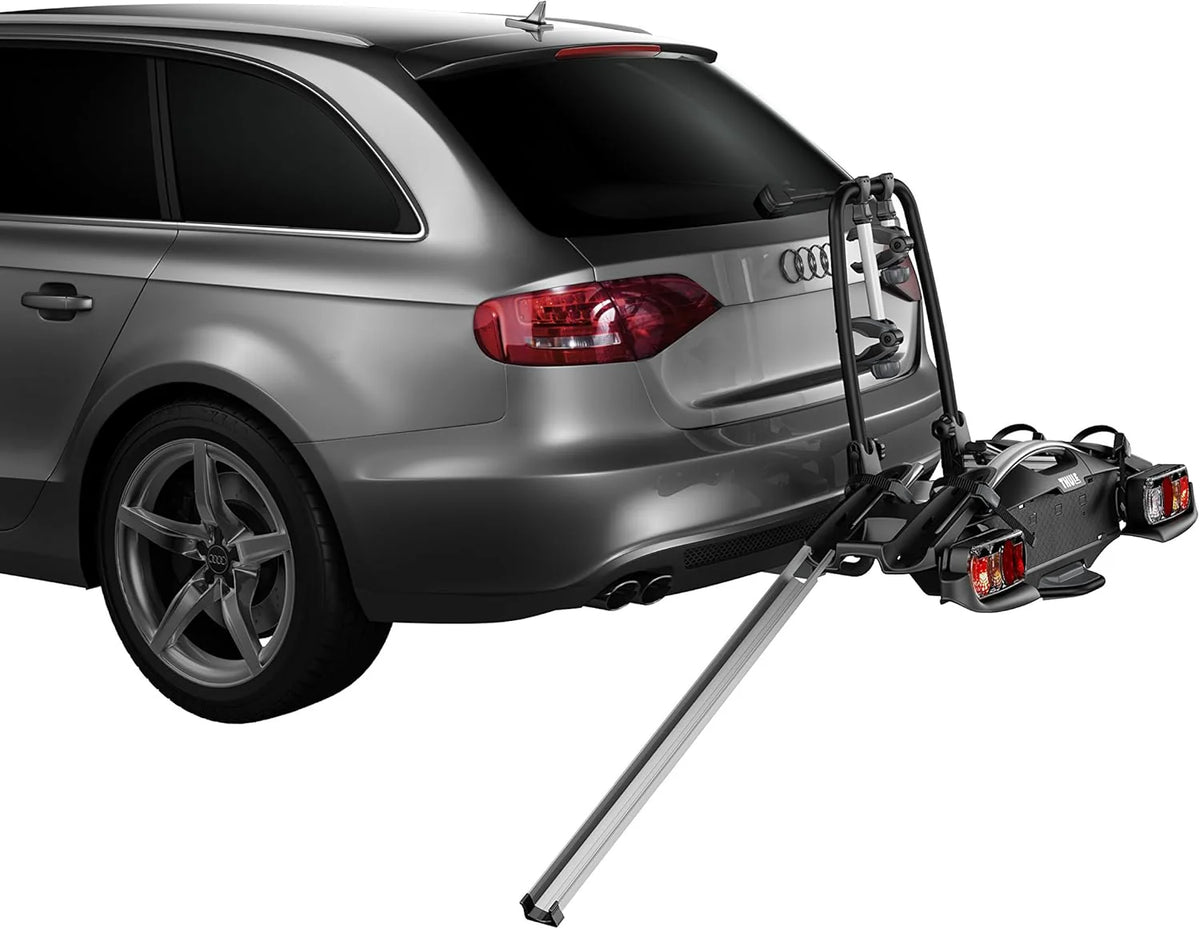 Thule 924000 VeloCompact 213-pinowy aluminiowy bagażnik rowerowy na hak holowniczy, 130 cm x 56 cm x 76 cm, czarny, 2 sztuki