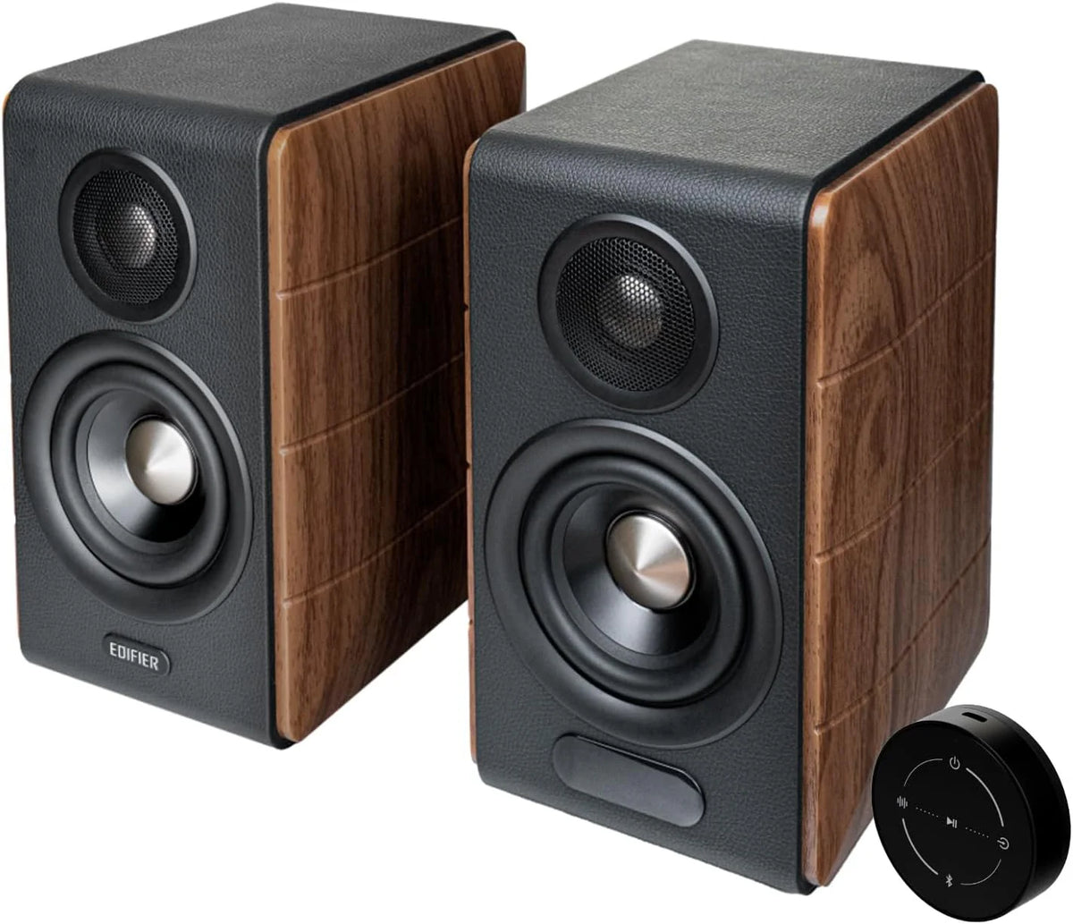 Edifier S880DB MKII aktywne głośniki Hi-Fi | Hi-Res Audio Wireless LDAC | 88 W pełni cyfrowy DSP | elegancka drewniana obudowa | RCA, optyczny, koax, USB-C i sub-out, pilot zdalnego sterowania 2,4 GHz