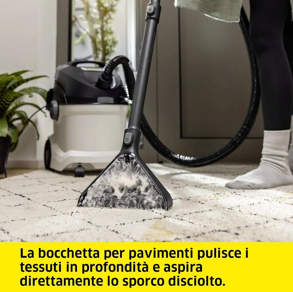 Kärcher odkurzacz piorący SE 6 Signature Line, wąż ssący ze spryskiwaczem, zbiornik czystej (4 l) i brudnej (4 l) wody, ssawka do podłóg z nasadką, ssawka do prania tapicerki i szczelinowa