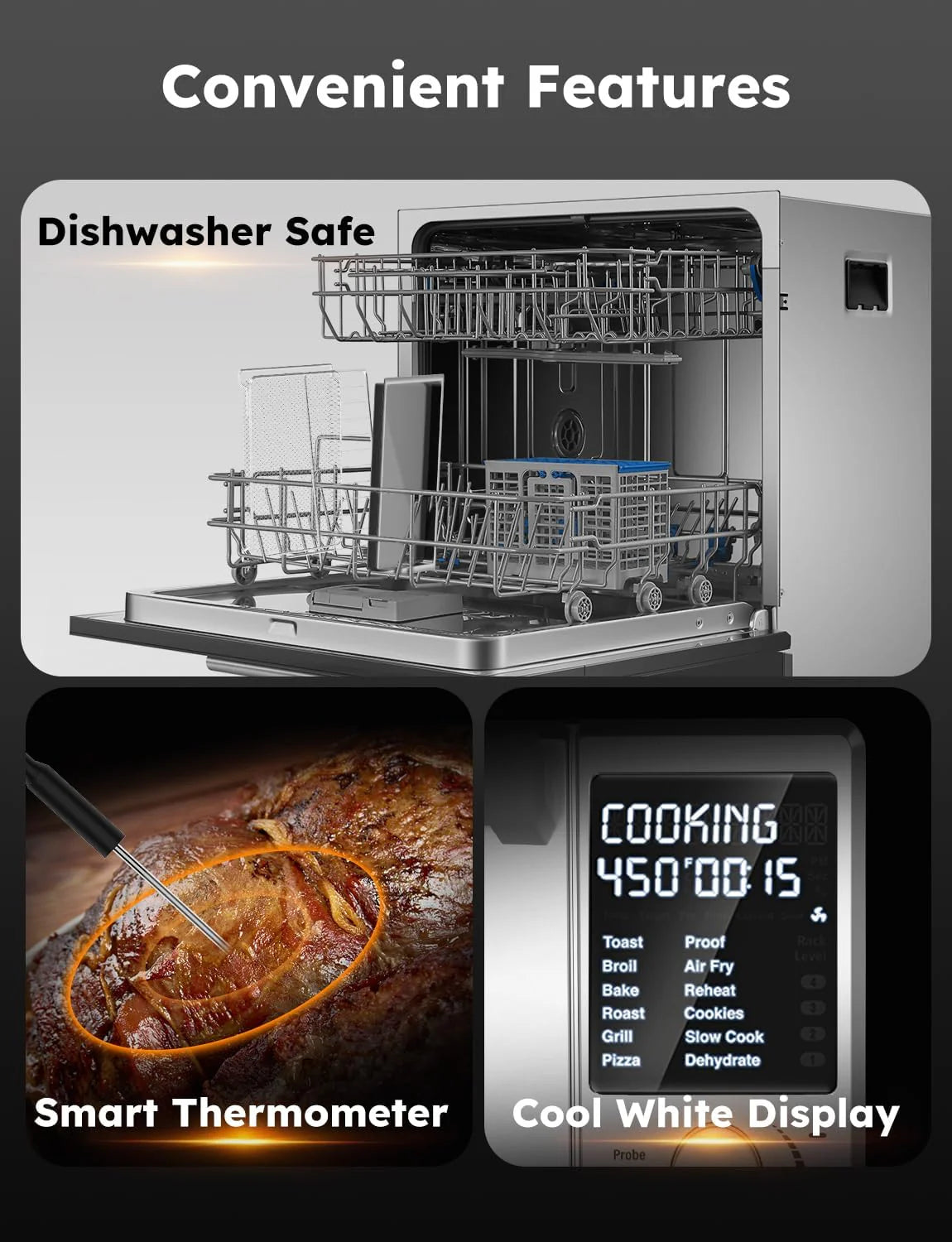 Nuwave Bravo XL Pro Smart Oven & Air Freidera, ulepszony wentylator o 100% szybszy, ostrzejsze wyniki, regulowane temperatury 50F-500F, ulepszone interaktywne zimne białe wyświetlanie,