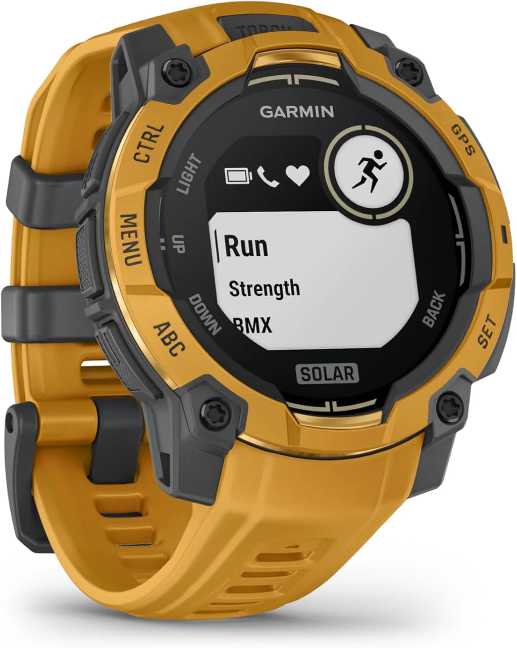 Garmin Instinct 3 SOLAR Wytrzymały Smartwatch GPS, 45 mm, Wbudowane Aplikacje Sportowe i Zdrowotne, Latarka LED, 10ATM, Sunburst
