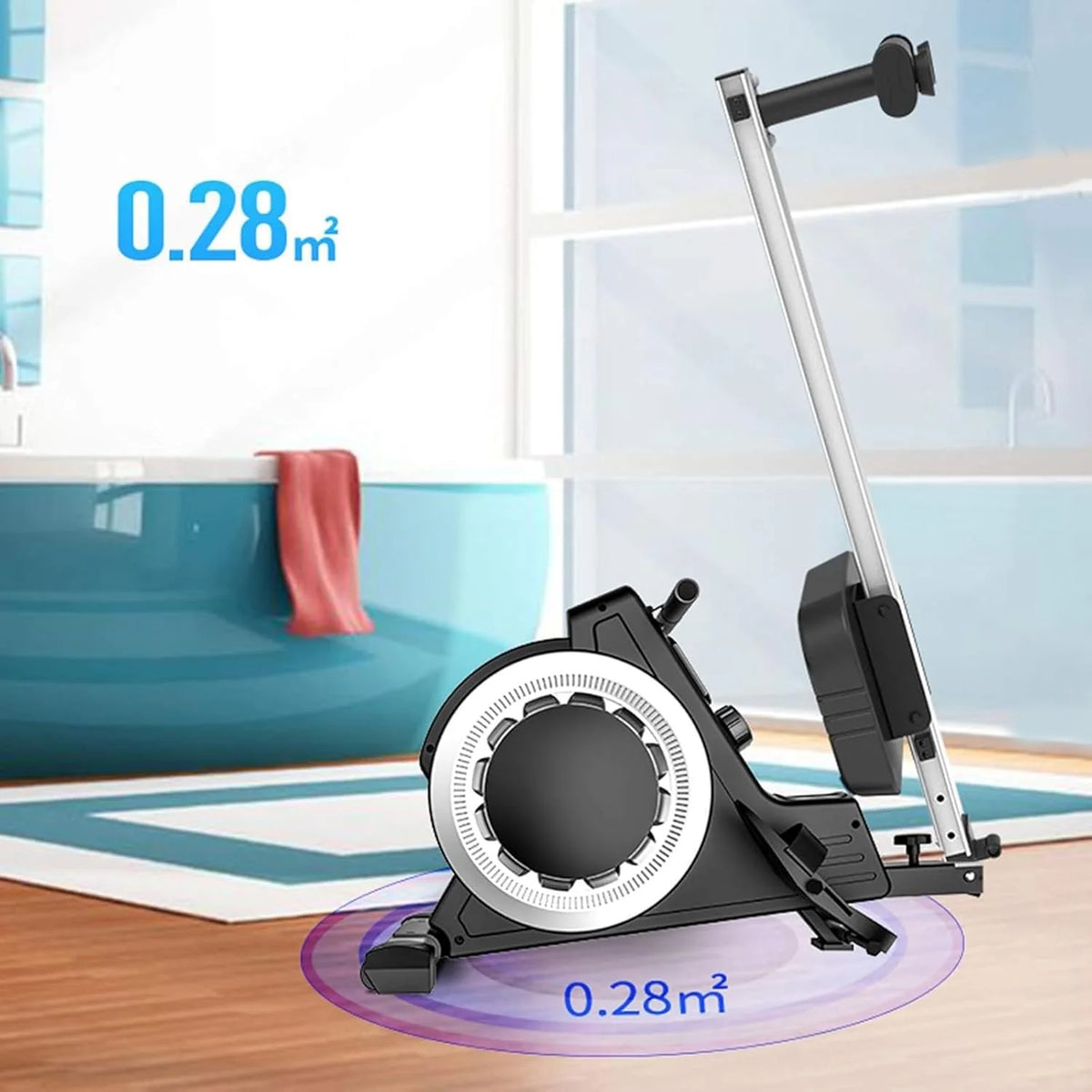 Wioślarz do domowej siłowni, magnetyczny rower Bluetooth z kompatybilnością z aplikacją, wyświetlacz LCD, pojemność 158 kg do domowego treningu cardio fitness