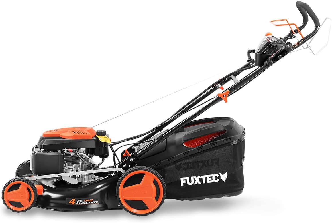 Kosiarka spalinowa FUXTEC 4w1 FX-RM5196eSPRO, 6 KM / 4,4 kW, szer. koszenia 51 cm, naped tylny regulowany, 4-suwowa, 25–75 mm, kosz 60 l i funkcja mulczowania
