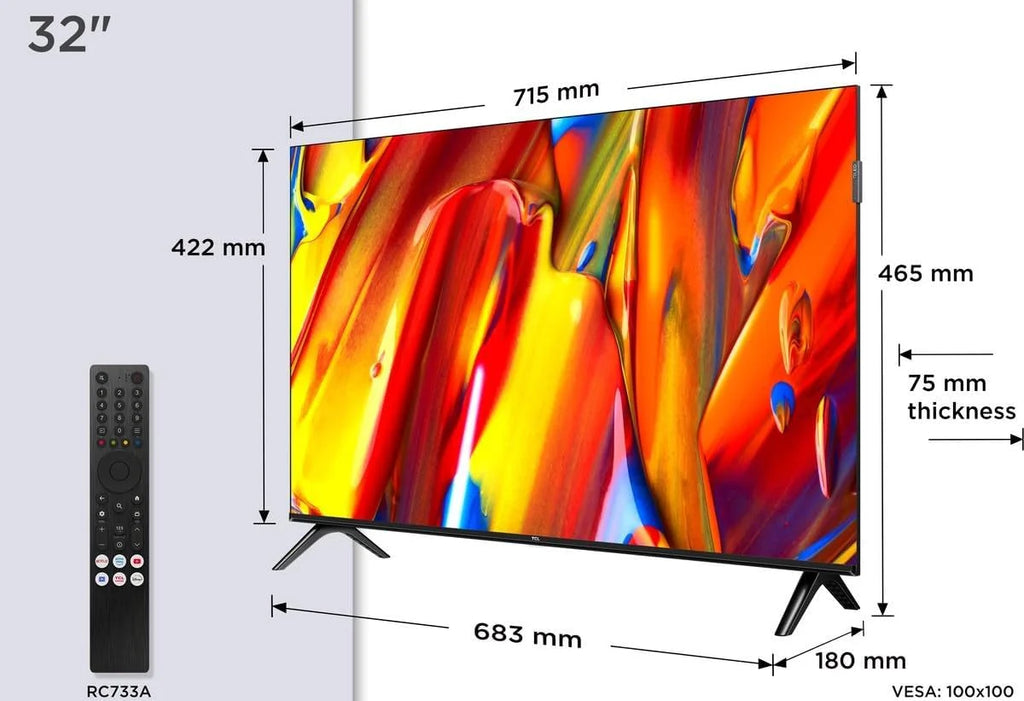 TCL 65V6C 65-calowy bezpośredni telewizor LED, 4K HDR TV, Smart TV Powered by Google (Dolby Audio, Motion Clarity, kompatybilny z Google Assistant & Alexa, 2025 nowy model)