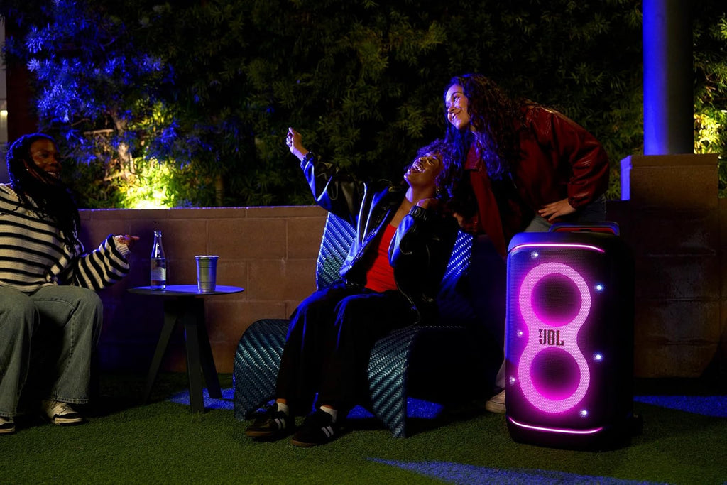 JBL Partybox 520 bezprzewodowy głośnik imprezowy Bluetooth, przenośny, czas odtwarzania 15 H, dynamiczny pokaz świetlny, IPX4, AI Sound Boost, wejście mikrofonowe, czarny