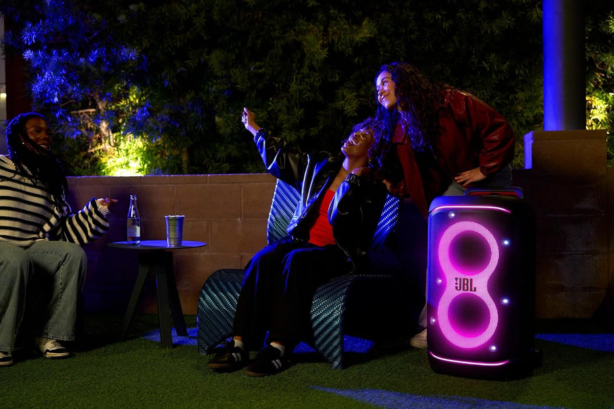 JBL Partybox 520 bezprzewodowy głośnik imprezowy Bluetooth, przenośny, czas odtwarzania 15 H, dynamiczny pokaz świetlny, IPX4, AI Sound Boost, wejście mikrofonowe, czarny