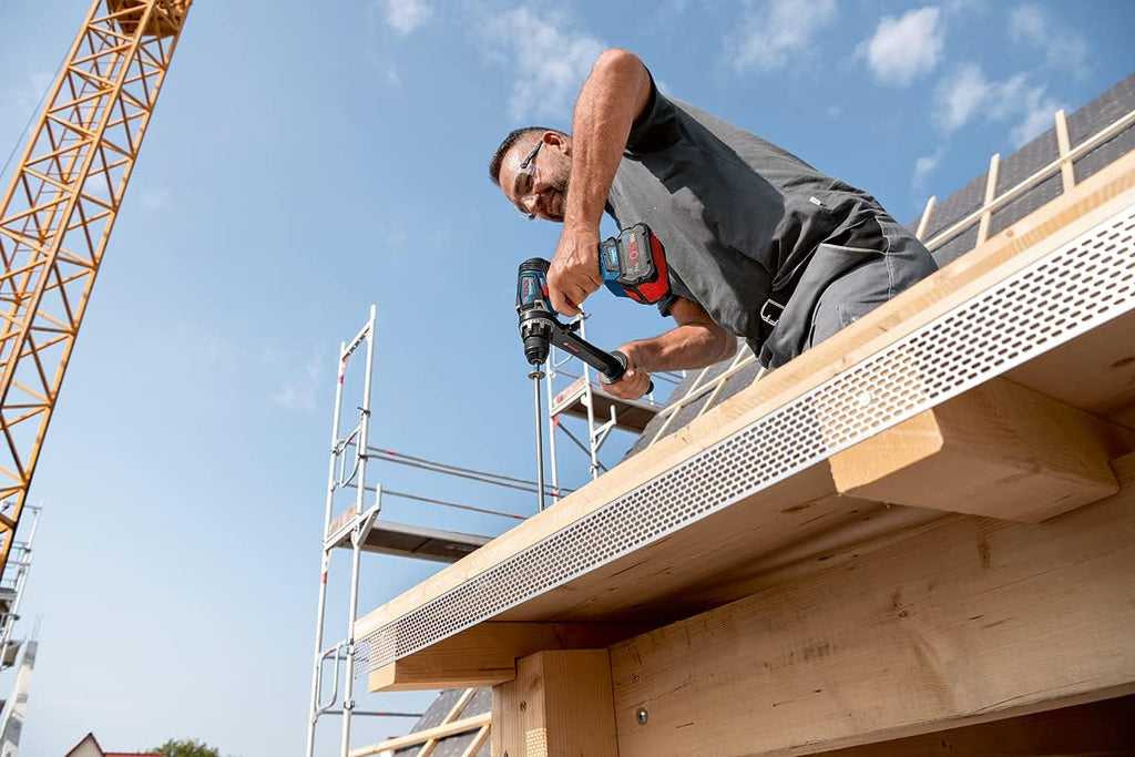 Bosch Professional system 18V: akumulatorowa wiertarko-wkrętarka udarowa BITURBO GSB 18V-150 C (maksymlny moment obrotowy 150 Nm, walizka L-BOXX)
