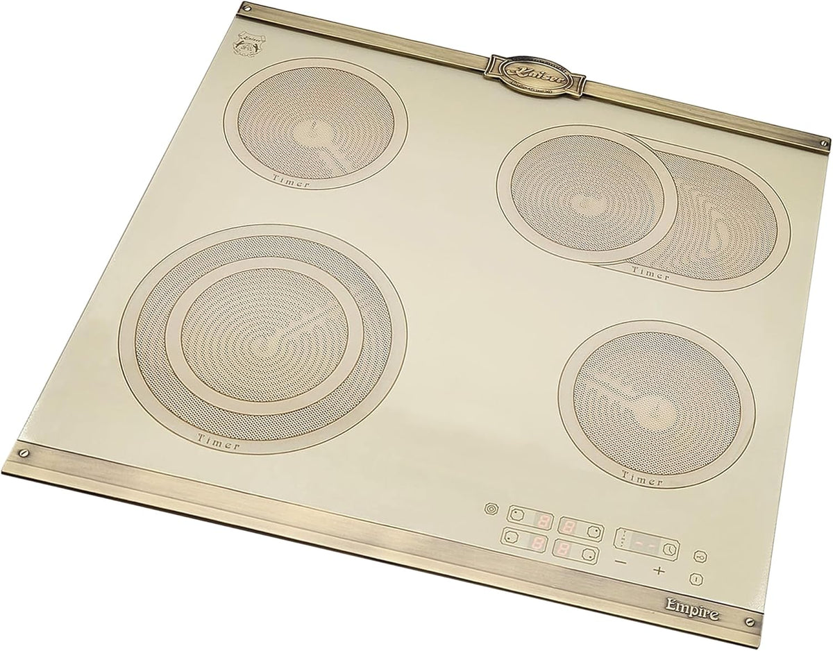 Kaiser Empire KCT 6185 ElfEm · niezależna elektryczna płyta kuchenna High-Light 60 cm · płyta ze szkła ceramicznego 4 palniki · styl retro · sterowanie dotykowe · strefa dwuokręgowa i do pieczenia