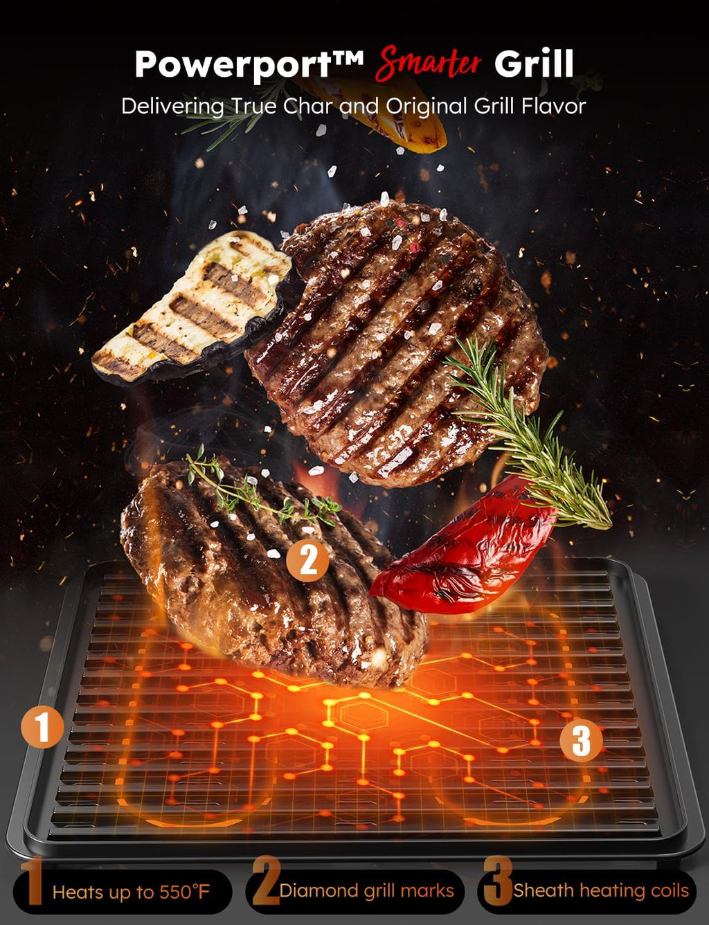 Nuwave X Chef Todd English Air Freyer Oven Combo, grill wtykowy z podgrzewaczami do podgrzewaczy, prawdziwy smak węgla drzewnego, nowy system konwekcji 2024, 2 razy bardziej jednolity, 100 wstępnie