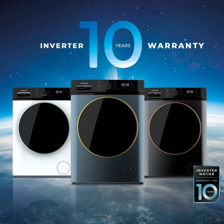 Cecotec Pralka przednia 9Kg Bolero Dresscode 9610 Inverter Blue Ice A. 2000 W, 1400 obr./min, funkcja pary, silnik Inverter Plus, 15 programów, optymalizuje poziom wody i czas prania