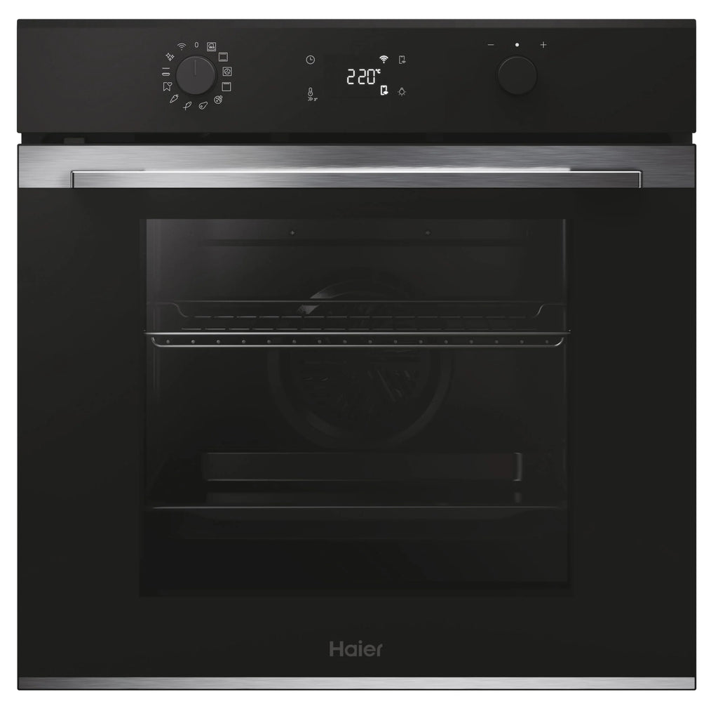 Haier ID Series 2 H6 ID2P5B3YTX, piekarnik wielofunkcyjny, pirolityczny i hydrolityczny, łączność WIFI, pojemność 78 l, 1 siatka i 1 taca, 12 funkcji, wyświetlacz dotykowy, ulubiona funkcja, czarny