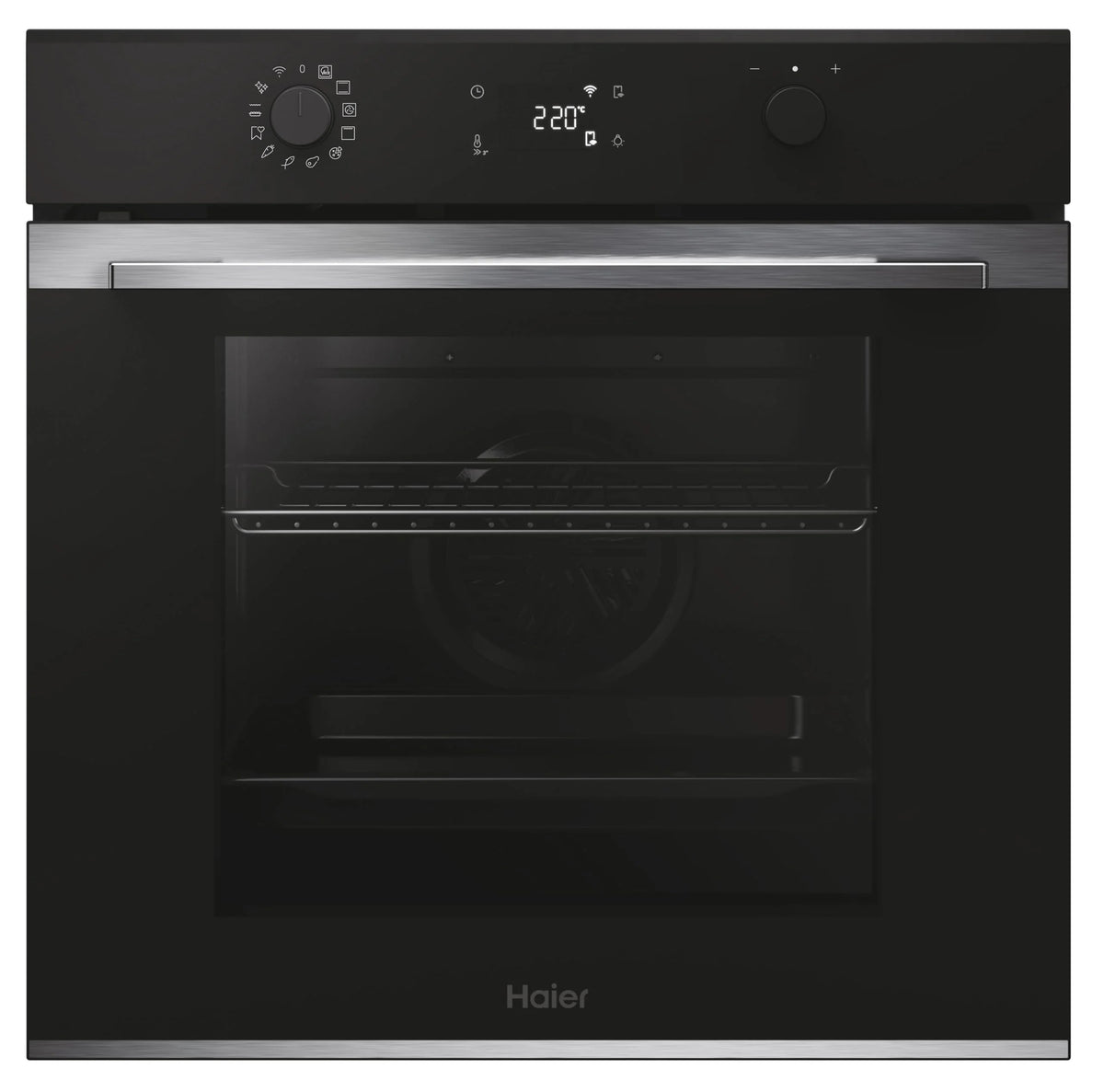 Haier ID Series 2 H6 ID2P5B3YTX, piekarnik wielofunkcyjny, pirolityczny i hydrolityczny, łączność WIFI, pojemność 78 l, 1 siatka i 1 taca, 12 funkcji, wyświetlacz dotykowy, ulubiona funkcja, czarny