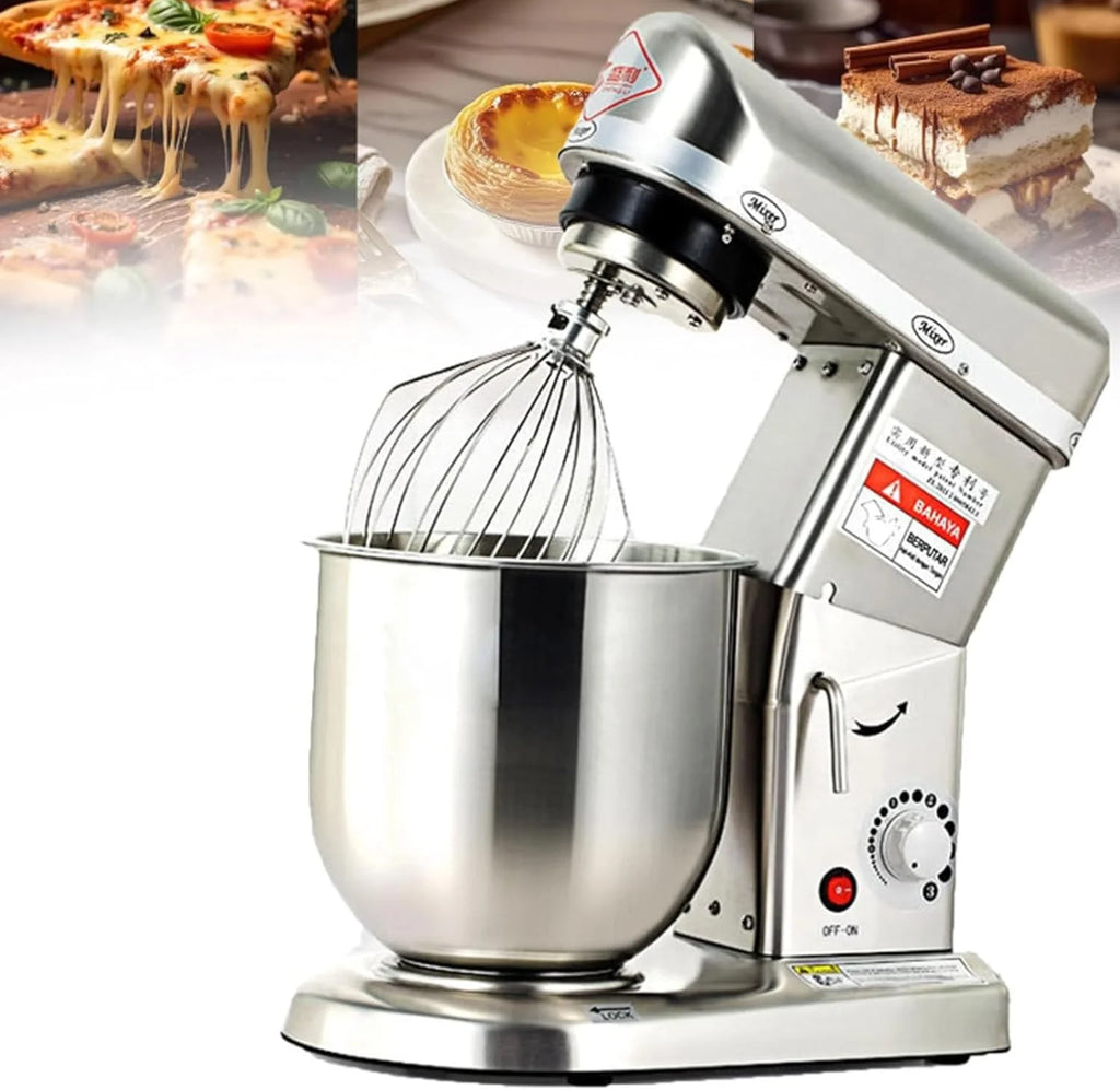 Elektryczny mikser planetarny – 5 l / 7 l / 10 l – wielofunkcyjny robot kuchenny i blender, 3-biegowy mikser komercyjny do wyrabiania ciasta na chleb, ciasta i wypieki White-5L
