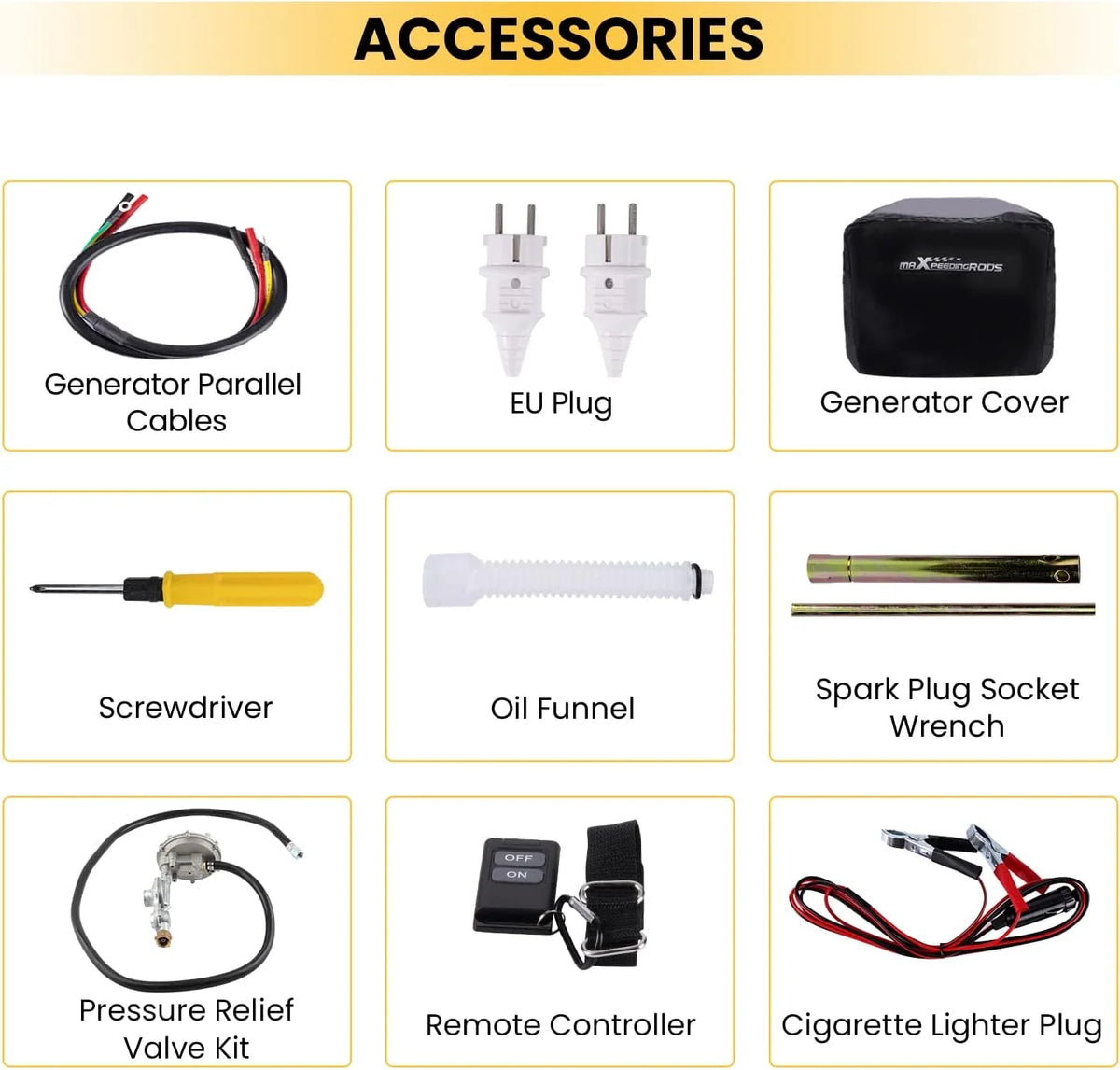 maXpeedingrods Generator falownika 3500 W, podwójny paliwo, 4-suwowy, z USB i gniazdami 230 V, generator prądu, cyfrowy, cichy, lekki, na kemping, podróż, garaż