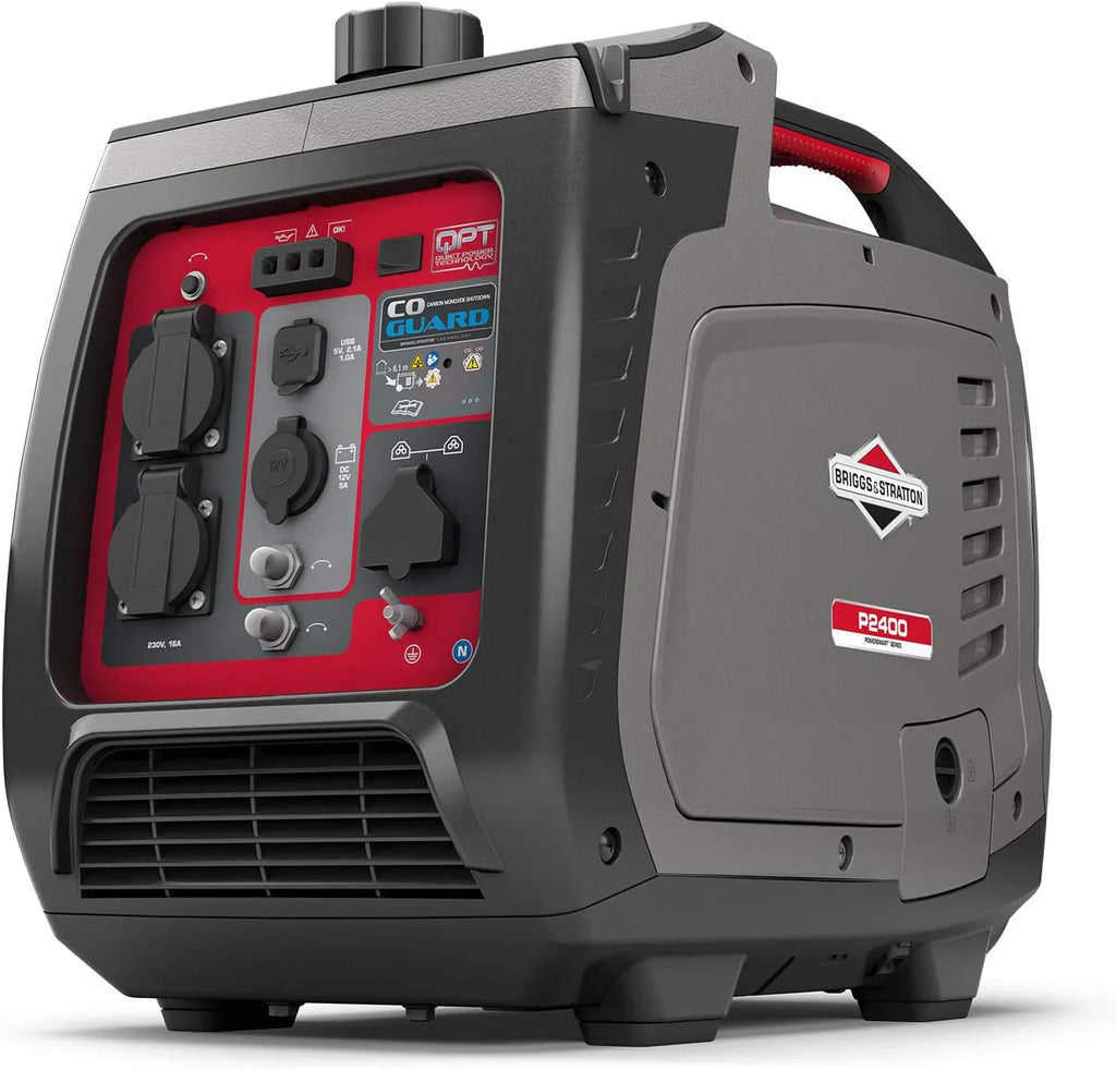 Briggs & Stratton 030800 Inwerterowy Generator Prądu z Serii Powersmart P2400 o Mocy 2400 W/1800 w Czystej Prądu, Bardzo Cichy i Lekki i Lekki, W