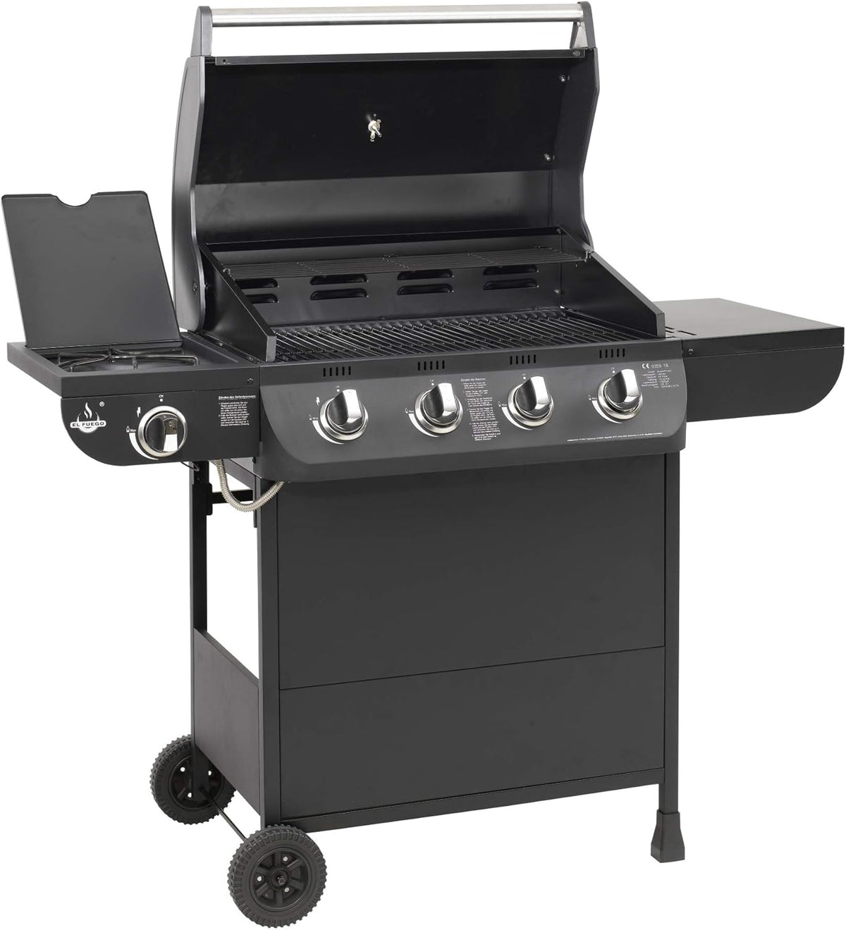 Grill gazowy COLUMBUS 4 + 1 palnik firmy El Fuego® BBQ BBQ grill na kółkach, grill gazowy Barbecue AY 563