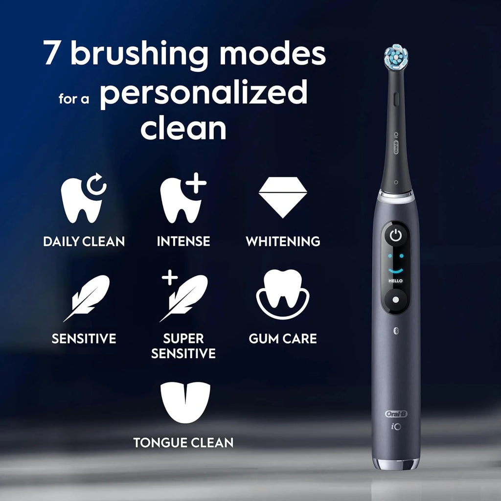 Oral-B iO – 9 – elektryczna szczoteczka do zębów marki Braun, 1 wysokiej jakości czarny uchwyt z rewolucyjną technologią magnetyczną, kolorowy wyświetlacz, 1 głowica szczoteczki do zębów, 1 etui