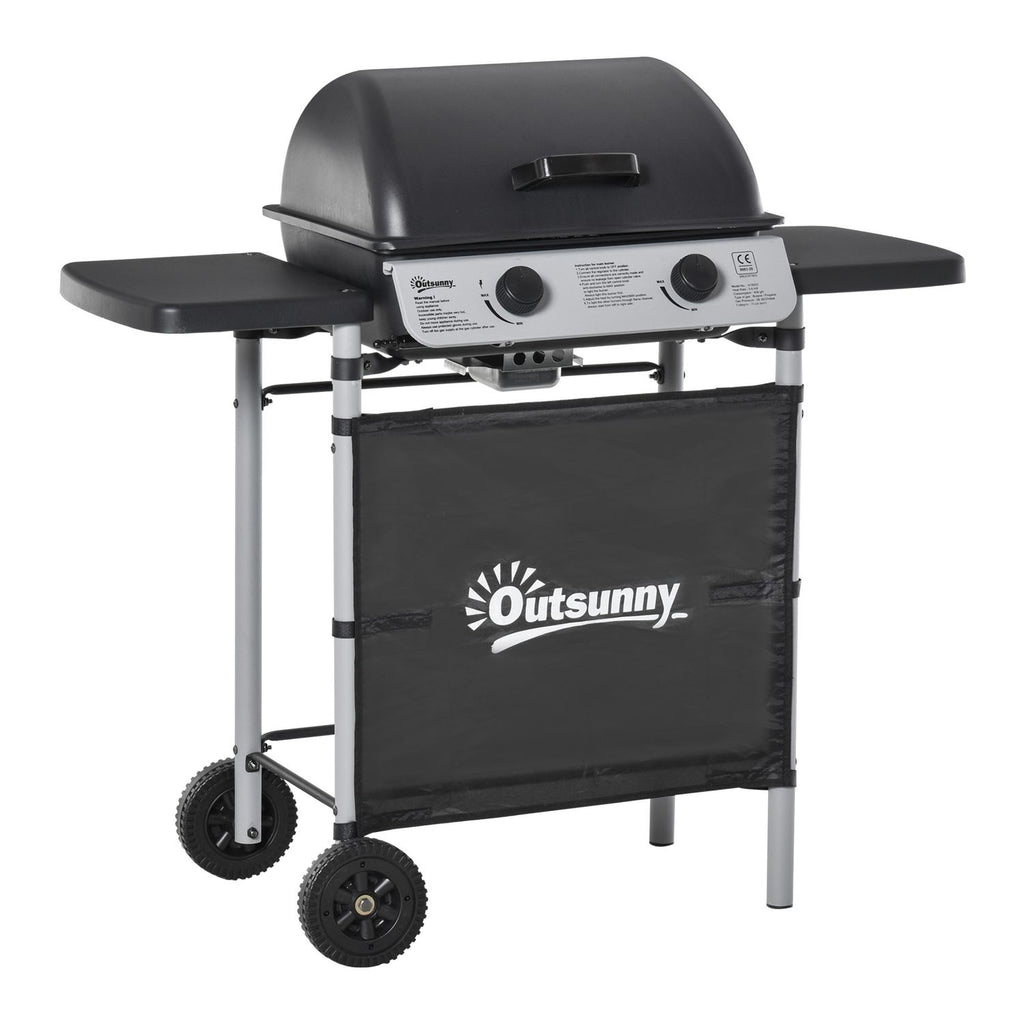 Patelnia do grilla gazowego Outsunny Steel, 104x49x99 cm, czarna