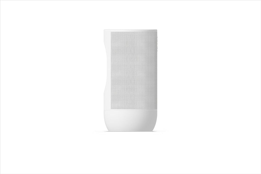 Sonos Move 2 | Bezprzewodowy głośnik przenośny z Wi-Fi, Bluetooth, Amazon Alexą, 24 godzinami pracy na akumulatorze, indukcyjną podstawą ładującą - Biały