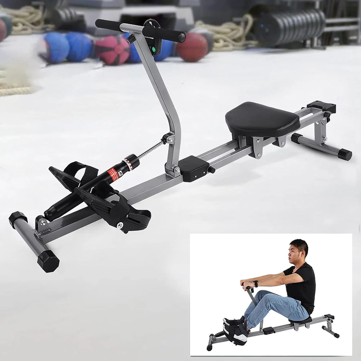 Stalowy wioślarz cardio rower trening trening ciała domowa siłownia fitness akcesoria