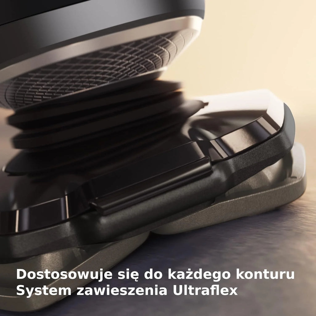 Golarka elektryczna Philips Series 9000 do golenia na mokro i sucho z technologią SkinIQ, podkładką ładującą, trymerem do nosa i brody, wkładem czyszczącym (Model SP9885/35)