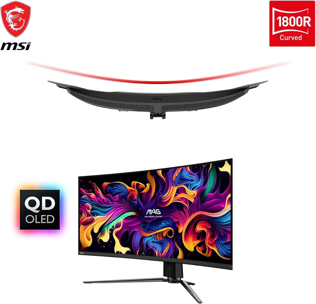 MSI MAG 341CQP QD-OLED monitor komputerowy 86,4 cm (34) 3440 x 1440 px UltraWide Quad HD QDOLED Czarny