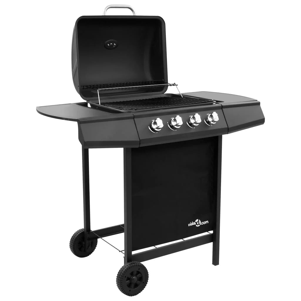 Grill gazowy z 4 palnikami, czarny V0202