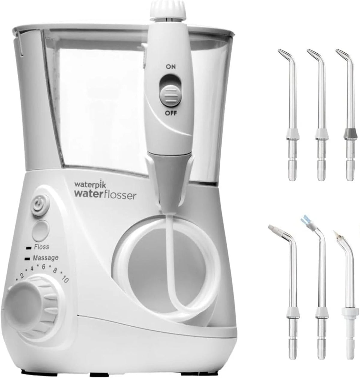 Waterpik Irygator Ultra Professional, 6 Końcówek, Zaawansowana Kontrola Ciśnienia z 10 Trybami, Usuwanie Płytki Nazębnej, Kolor Azul, 650 ml (WP-662EU)