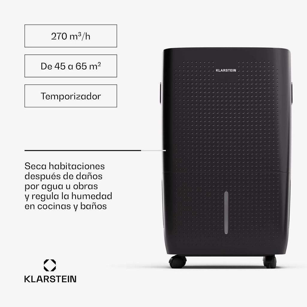Klarstein Elektryczny osuszacz powietrza do 65 m2, inteligentny osuszacz powietrza do mieszkania, łazienki i piwnicy, cichy, elektryczny osuszacz powietrza z aplikacją WLAN IoT, suszarka budowlana o