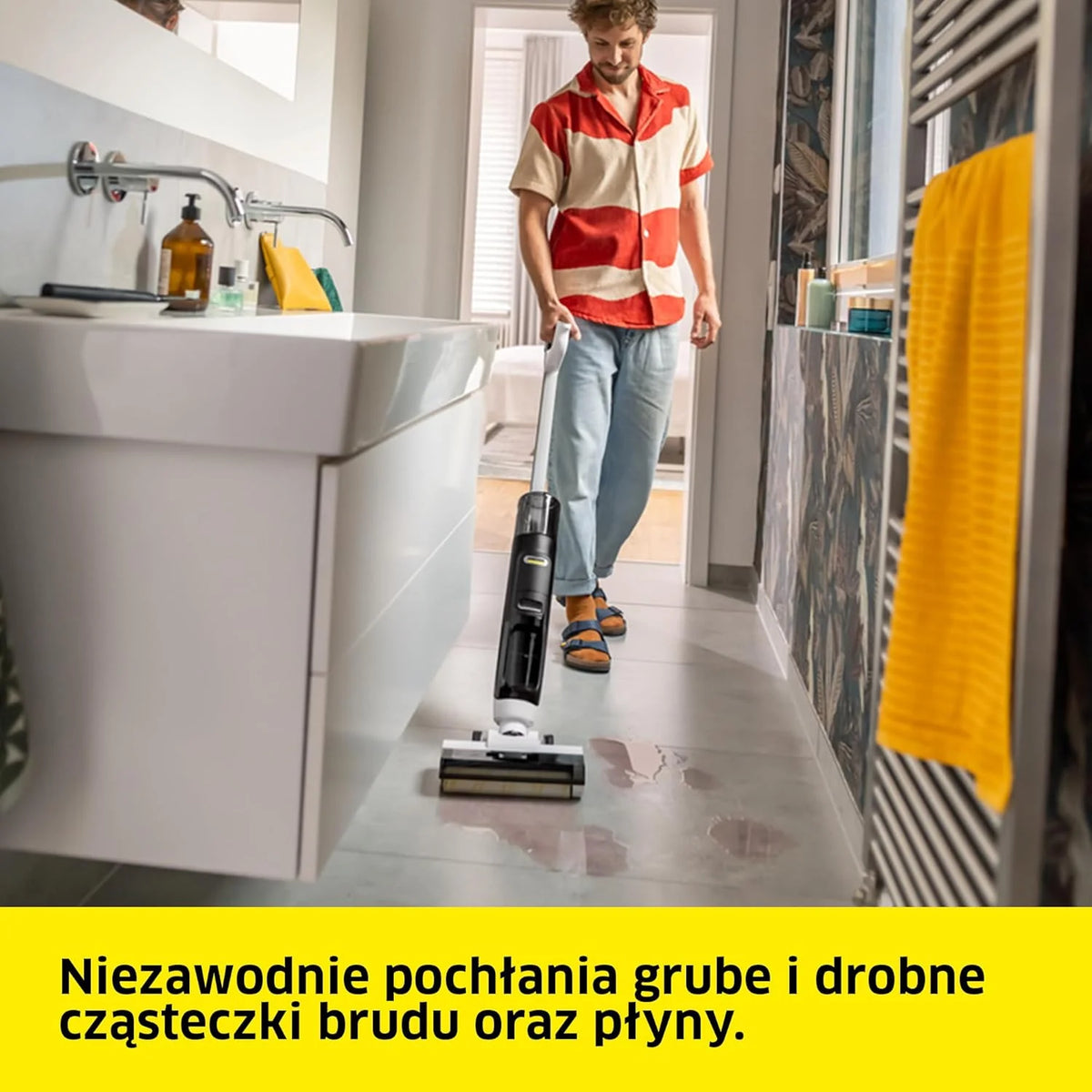 Kärcher bezprzewodowy mop odkurzający FCV 4 Dry Extra, 4 tryby czyszczenia, bateria: ok. 45 min, powierzchnia użytkowa na jedno ładowanie: ok. 200 m², stacja czyszcząca, ładująca i susząca