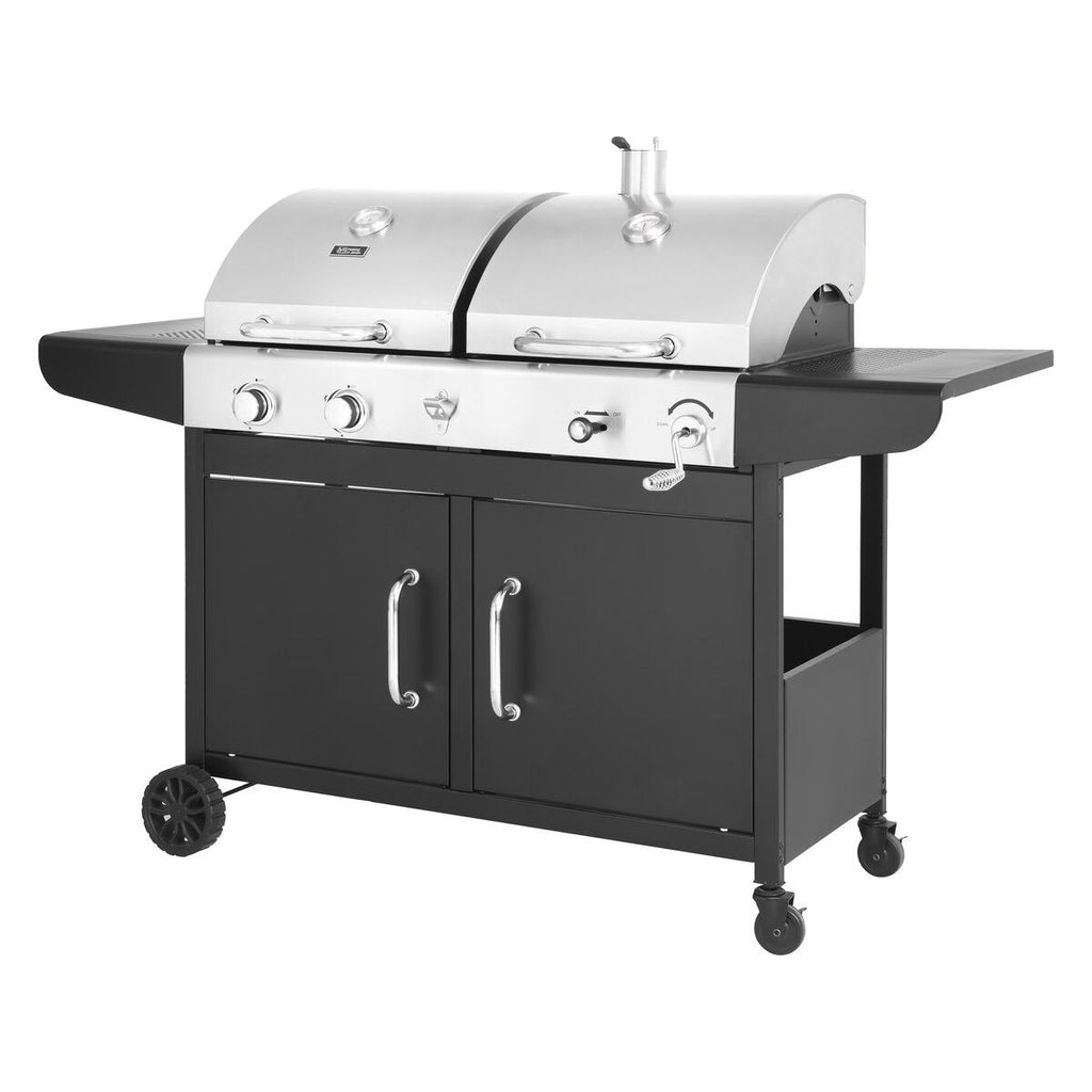 Grill gazowo-węglowy 2 w 1 Western - czarny