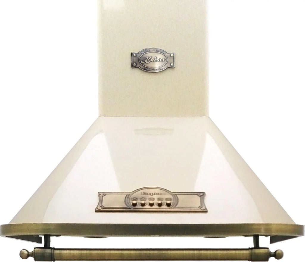 Ekskluzywny designerski okap kuchenny, 60 cm, okap ścienny z serii EMPIRE, 910 m³/h, okap kominowy, kość słoniowa, uchwyt z brązu, styl antyczny, z filtrem z węglem aktywnym, tryb wyciągu i obiegu