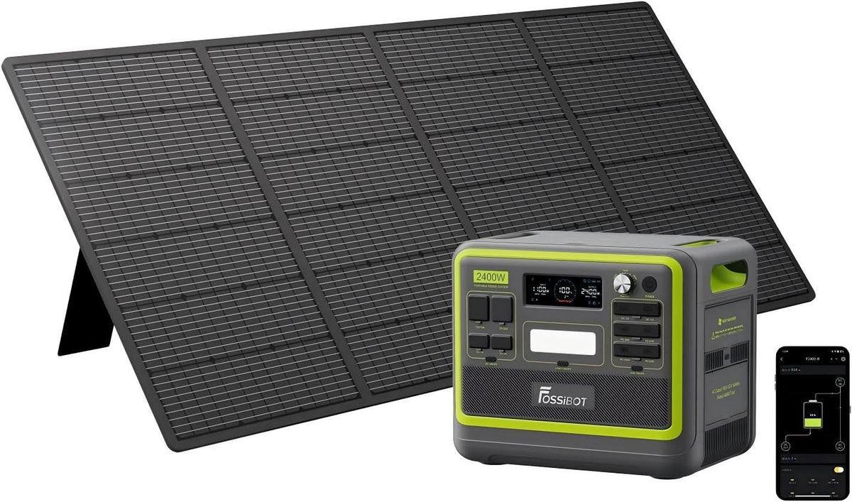 FOSSiBOT-Polska Power station F2400 2048 Wh LiFePO4 Przenośna stacja zasilająca, generator solarny z wyjściami 2400 W AC, do użytku domowego w kamperze, 5-letnia gwarancja