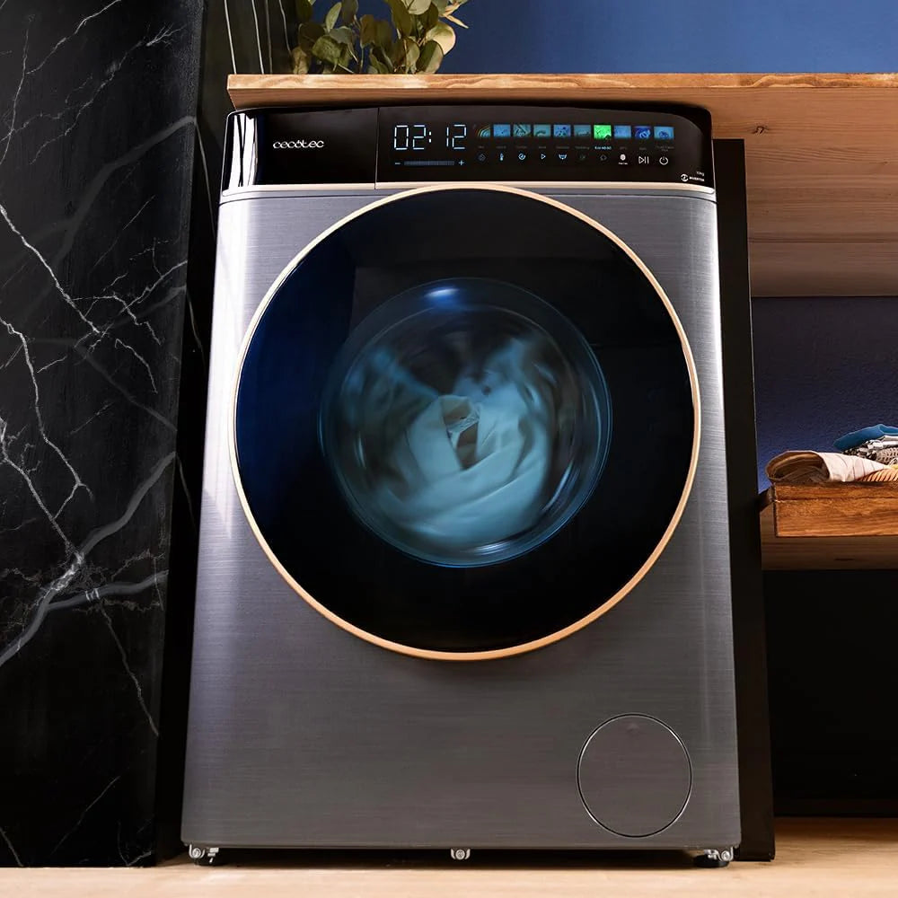 Cecotec Pralka 9 kg ładunek przedni Autodosis Bolero DressCode 9900 Autodose Inverter FullColor Ice Blue A. Wykończenie niebieskie 1400 obr./min, ekran 10.3, falownik, SteamMax, klasa A