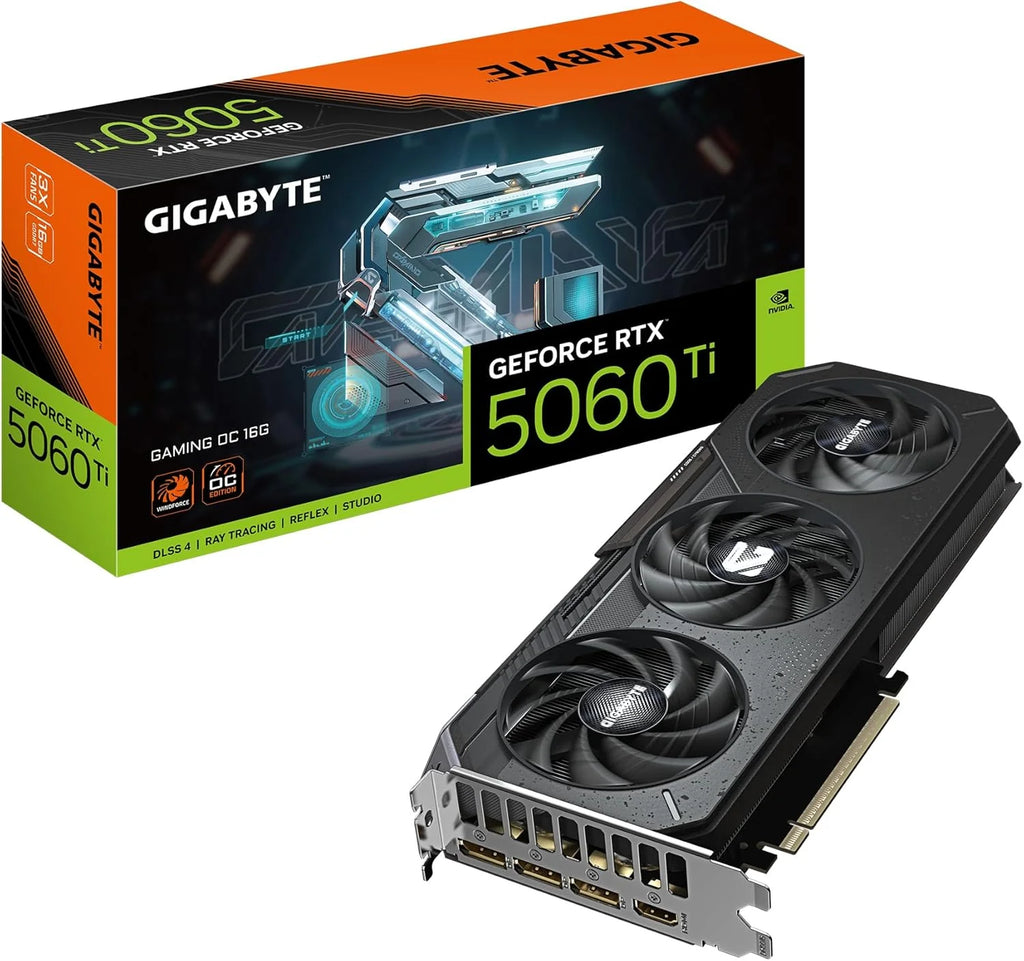 Gigabyte GeForce RTX 5060 Ti GAMING OC 16G karta graficzna - 16 GB GDDR7, 128bit, PCI-E 5.0, 2647MHz Core Clock, 3 x DisplayPort, 1 x HDMI, GV-N506TGAMING OC-16GD