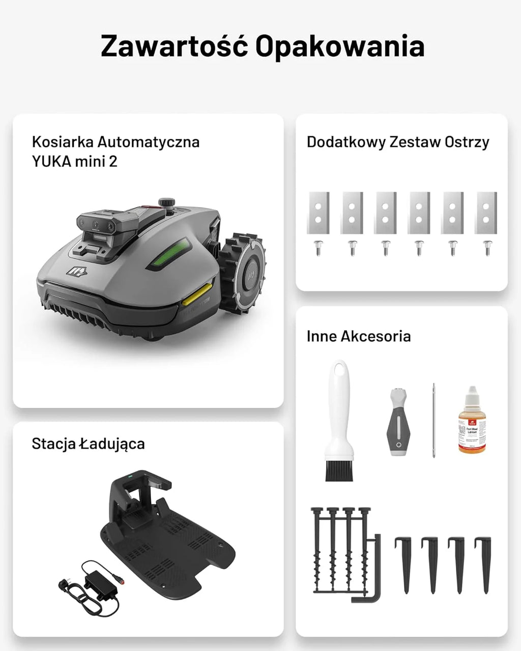 Mammotion YUKA 2000 Kosiarka Automatyczna z zamiatarką, Zalecane 2000 m², maks.2400 m²,i Nachyleniu 45%, UltraSense AI Vision do Auto-Mapowania Wysokość Koszenia 20-90mm Szerokość Koszenia 320mm