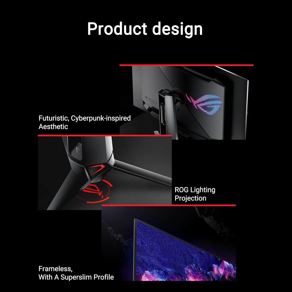 ASUS ROG Swift OLED PG32UCDMZ – 32-calowy monitor gamingowy 4K UHD, 240 Hz, 0,03 ms GtG, G-Sync, FreeSync, AdaptiveSync, 10-bit, DisplayHDR 400 TB, QD – 16:9, 3840 x 2160, DP 1.4 DSC, HDMI 2.1, 90