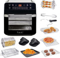 Yedi Total Package Air Fryer Oven XL, 12 litrów, zestaw akcesoriów Deluxe, przepisy kulinarne, bez BPA, automatyczne wyłączanie, kolor czarny