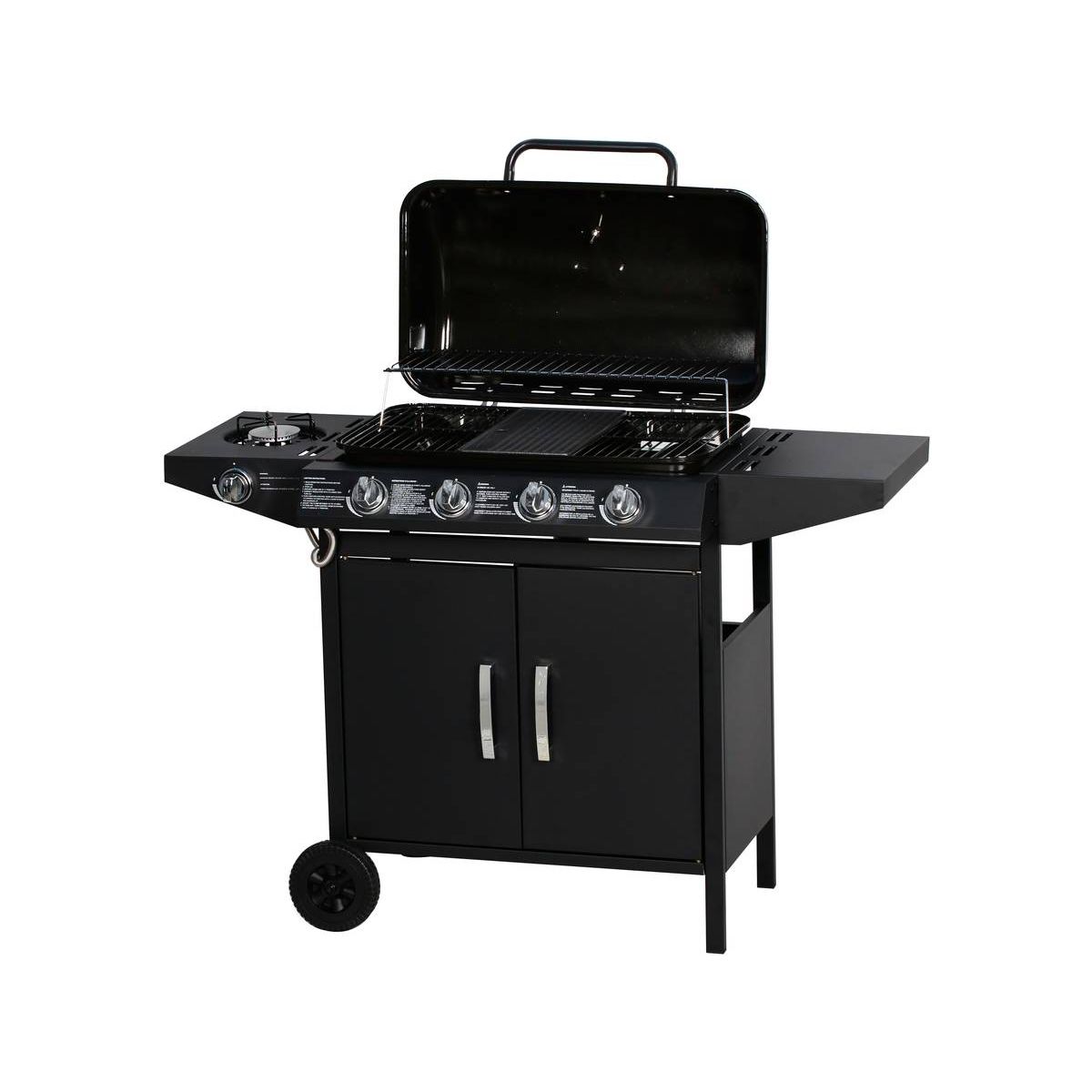 Grill gazowy „Festa 5” – 5 palników (1 strona) – 12,9 kW – czarny