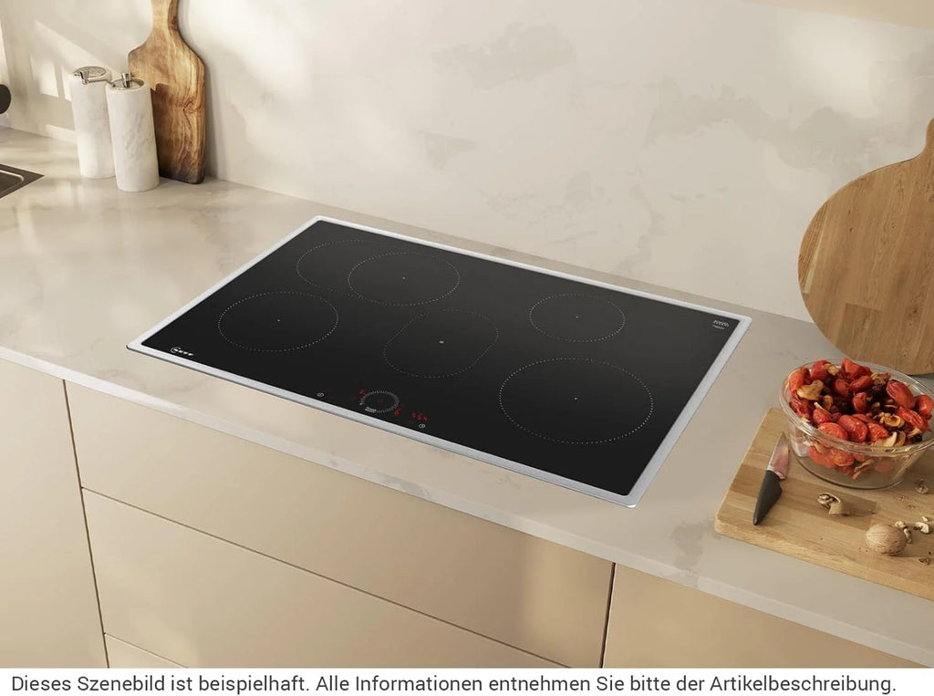 NEFF T58SHF1L0 płyta indukcyjna N70, samowystarczalna płyta grzewcza z ceramiki szklano-ceramicznej, szerokość 80 cm, Twist Touch, Home Connect, Smart Hood Automatic, poziom mocy, przylegająca, czarna