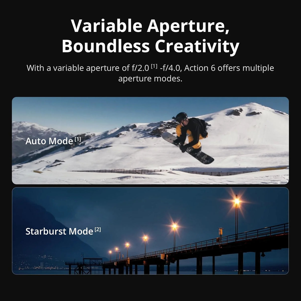 DJI Osmo Action 6 Enhanced Combo, podwodna kamera sportowa z kwadratową matrycą 1/1,1″ i pamięcią 50 GB, zmienną przysłoną f/2,0–f/4,0, wydłużony czas pracy z 2 akumulatorami, 8K