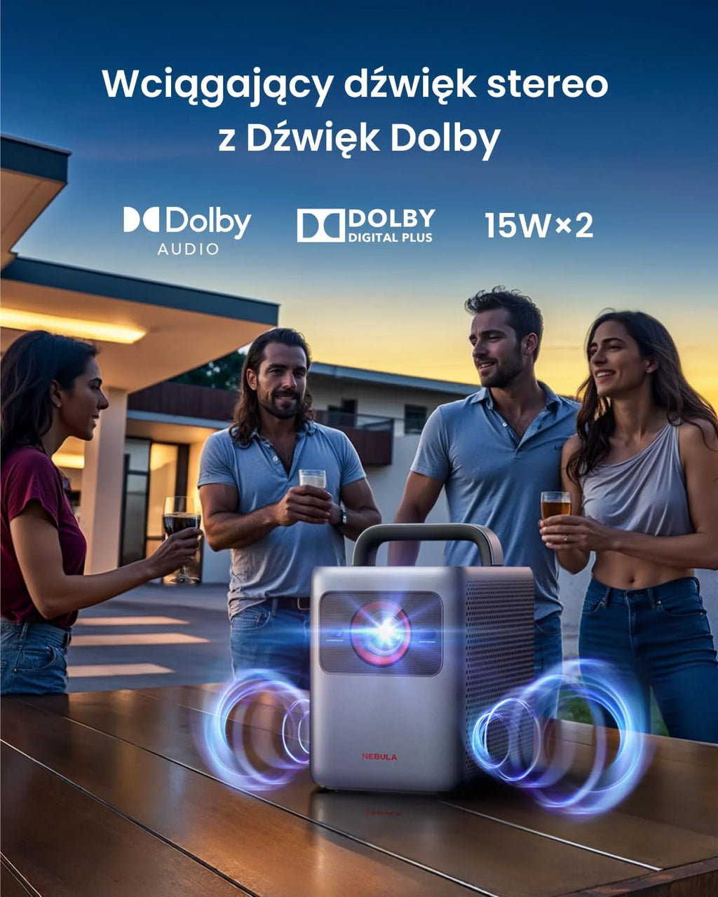 Inteligentny projektor NEBULA Cosmos 4K SE, projektor 4K o wysokiej jasności z Dolby Vision, ogromny ekran 200 cali, jasność 1800 ANSI lumenów, HybridBeam (laser + LED), poprawiona jakość obrazu