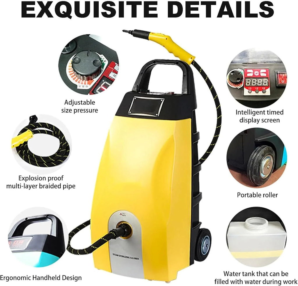 Myjka Parowa Wysokociśnieniowa 3000 W – Zbiornik 3,5 L, Nagrzewanie 30 S, Wytrzymała Przenośna Myjka Z Akcesoriami Do Czyszczenia W Domu, Samochodzie I Obiektach Komercyjnych